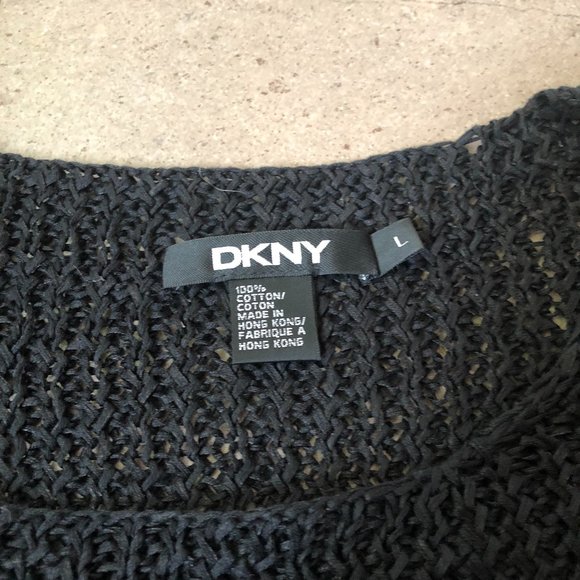 Vintage DKNY black lacy knit short sleeved top - Picture 5 of 10